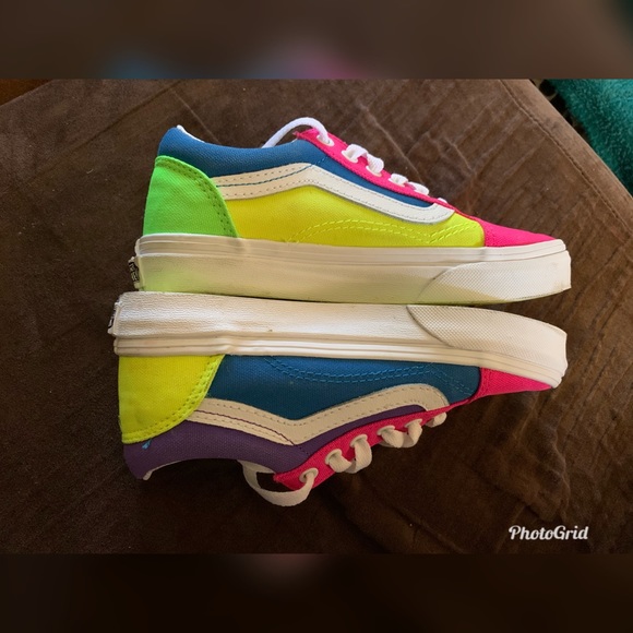 Vans Shoes Vans Old Skool Kids Neon Colorblock Skate Shoe Poshmark